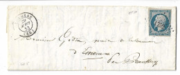 0010. LAC N°10 Bleu-laiteux - Ecrite à Percey - PC. 1752 & Càd Longeau (HAUTE MARNE) - Cor. Intra-muros - Août 1853 - 1849-1876: Période Classique