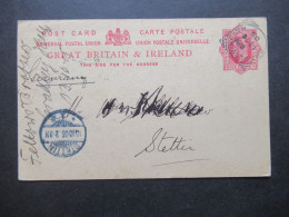 1905 Bedruckte Ganzsache Great Britain & Ireland Stempel Cradley Heath Nach Stettin Gesendet Mit Ank. Stempel - Brieven En Documenten