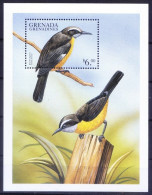 Grenada Grenadines 1999 MNH MS, Bananaquit, Birds, New World Sparrows - Passeri