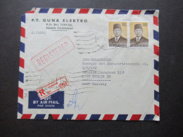 Indonesien 1977 P.T. Guna Elektro Registered Letter Jakarta Indonesia Via Air Mail An Die AEG Telefunken In Berlin - Indonésie