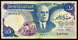 A9  TUNISIE   BILLETS DU MONDE   BANKNOTES  10 DINARS 1983 - Tunisia