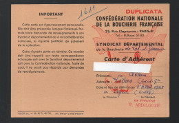 Libos (47 Lot Et Garonne) Carte De Membre CONFEDERATION NATIONALE DE LA BOUCHERIE 1948 (PPP42599) - Membership Cards