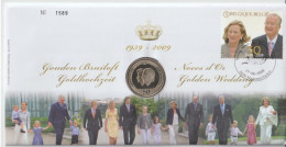 Belgium Numisletter 2009 Golden Wedding - Mi 3967 Golden Wedding Anniversary Of The Royal Couple - Commemorative Cover - Numisletters