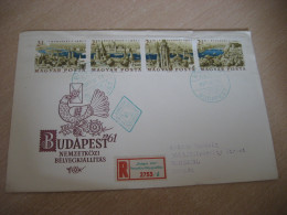 BUDAPEST 1961 To Montreal Canada Yv 1448/51 Expo Phil On Registered Cancel Slight Damaged Cover HUNGARY - Briefe U. Dokumente