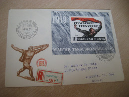 BUDAPEST 1969 To Montreal Canada 50 Anniv. Rep. Yv Bloc 76 Registered FDC Cancel Cover HUNGARY - Cartas & Documentos
