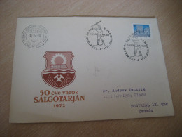 BUDAPEST 1972 To Montreal Canada SALGOTARJAN FDC Cancel Cover HUNGARY - Lettres & Documents