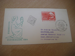 BUDAPEST 1964 To Montreal Canada KARL MARX Yv 1680 FDC Cancel Cover HUNGARY - Karl Marx