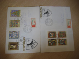 BUDAPEST 1970 To Montreal Canada Initials Ancient Manuscripts Painting Yv 2110/7 2 FDC Cancel Cover HUNGARY - Autres