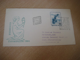 BUDAPEST 1964 To Montreal Canada Bauxite Aluminium Mineral Geology Yv 1675 FDC Cancel Cover HUNGARY - Autres