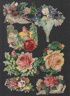 Lot De 8 Découpis  (dont 3 Publicitaires )motifs Floraux    (PPP42605) - Flores