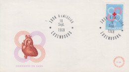 Enveloppe  FDC  1er  Jour   LUXEMBOURG   Les  Donneurs  De  Sang   1968 - FDC