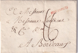 France Marcophilie - Département Du Loiret - MONTARGIS En Rouge - 1790 - Avec Texte - 1701-1800: Precursori XVIII