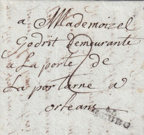 France Marcophilie - Département Du Loiret - 43/MEUNG 1806 - 23x8 Mm - Avec Texte - 1801-1848: Precursors XIX