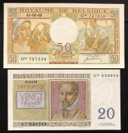 Belgio Belgie Belgique 20 Francs 1956 + 50 Francs 1948 Sup/q.fds Lotto 2573 - Verzamelingen