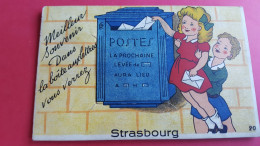 Carte à  Système , Boite Aux Lettres , Petite Fille Qui Poste Le Courrier , Strasbourg - Met Mechanische Systemen