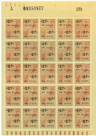 Feuillet De 25 Timbres Fiscaux Neufs (**) - Belgique. - Timbres