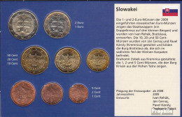 Slowakei 2009 Stgl./unzirkuliert Kursmünzensatz Stgl./unzirkuliert 2009 EURO-Erstausgabe - Slovaquie
