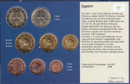 Zypern 2008 Stgl./unzirkuliert Kursmünzensatz Stgl./unzirkuliert 2008 Euro-Erstausgabe - Cyprus
