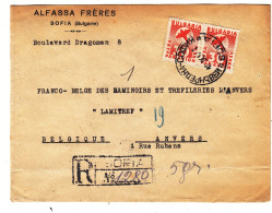 Bulgarie - Lettre Recom De 1951  ? - Oblit Sofia - Exp Vers Anvers - Avions - - Lettres & Documents