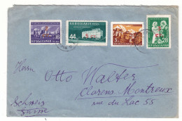 Bulgarie - Lettre De 1964  ? - Oblit Sofia - Exp Vers Clarens Montreux - Fleurs - Usines - - Cartas & Documentos