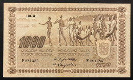 Finlandia FINLANDS Bank 1000 MARKKAA 1922 PICK#67b Litt. C Q.spl Pressato Lotto.2643 - Finnland