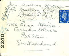 GRANDE BRETAGNE / ENVELOPPE A DESTINATION DE LA SUISSE OUVERTE PAR LA CENSURE 1940 - Poststempel