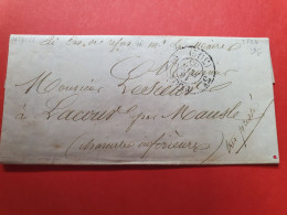 Lettre Avec Texte De Paris Pour Lacour Par Mausle En 1855 - Réf 698 - 1849-1876: Classic Period