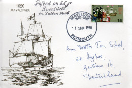 GRANDE BRETAGNE / ENVELOPPE COMMEMORATIVE DU 350ème ANNIVERSAIRE DU MAYFLOWER 1620-1970 - Postmark Collection