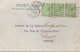 GRANDE BRETAGNE / POST CARD DE WATIORD A DESTINATION DE PARIS 1930 - Poststempel