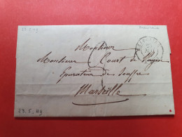 Cachet à Date De Beaucaire Sur Lettre Avec Texte Pour Marseille En 1849 - Réf 701 - 1849-1876: Classic Period