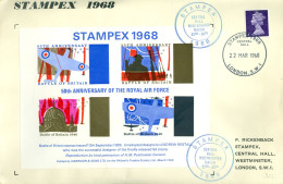 GRANDE BRETAGNE / ENVELOPPE COMMEMORATIVE  STAMPEX 1968 - Blocs-feuillets