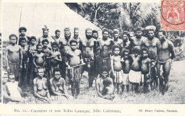 NOUVELLE CALEDONIE - Cocotiers Et Une Tribu Canaque - Edit W Henry Caporn - Carte Postale Ancienne - Nouvelle Calédonie