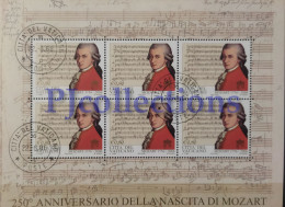 3679- VATICANO - VATICAN CITY 2006 WOLFGANG AMADEUS MOZART (1756 - 1791) FULL SHEET 6 STAMPS C/ANNULLO 1° GIORNO USED - Gebruikt