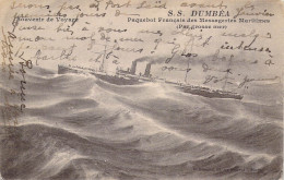 PAQUEBOTS - SS DUMBEA - Paquebot Français Des Messageries Maritimes Par Grosse Mer - Carte Postale Ancienne - Dampfer