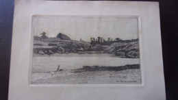 Delcampe - 22 PLOUMANACH MOULIN EGLISE DE LA CLARTE 14/10  CM EAU FORTE PAR PIERRE TEYSSONNIERES Albi, 1834 - Paris, 1912) - Ploumanac'h