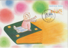 Greenland FDC Mi 554 Europa Children's Books - Reading Children 2010 - Maximum Cards