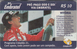 Brasil Prepaid Card Embratel Ayrton Senna 40.000ex - Personnages