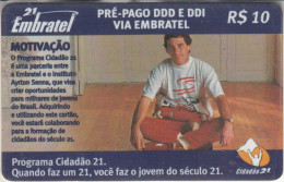 Brasil Prepaid Card Embratel Ayrton Senna 60.000ex - Personnages
