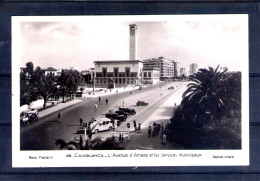 Maroc. Casablanca. L'avenue D'amade Et Les Services Municipaux. Cpsm Petit Format - Casablanca