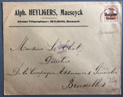 Belgique, Divers Occupation (WW1) Sur Enveloppe TAD Maaseik 8.1.1915 + Censure Maaseik - (B2037) - Autres & Non Classés