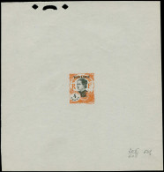 EPA YUNNANFOU - Poste - Non émis (1922), Petite Surcharge Noire Sur Indochine Yvert 103, épreuve D'atelier En Orange & N - Altri & Non Classificati