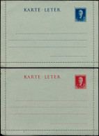 N ALBANIE - Entiers Postaux - Occupation Italienne, Michel U17/18  + K 14/15, 2 Cartes-lettres + 2 Enveloppes: Victor Em - Albanien