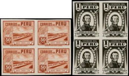 ** PEROU - Poste - 404/5, 2 Blocs De 4 Non Dentelés (tirage 50) - Peru