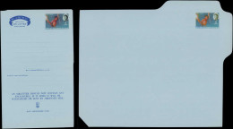 N SALOMON - Entiers Postaux - Wiegand 1, 2 Aérogrammes, Un Sans La Couleur Bleu Foncé (légende Air Mail Et Lignes): 8c.  - British Solomon Islands (...-1978)