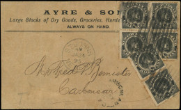 LET TERRE NEUVE - Poste - 39, Sur Enveloppe Commerciale, Bloc De 4 + Une Paire, ST. John's 24/1/95 Pour Barbonear - Rare - 1865-1902
