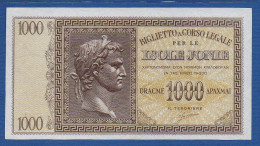 GREECE - Ionian Islands - P.M17 – 1000 DRACME ND 1941 AUNC, SERIE 0001 621491 - Italiaanse Egeïsche Bezetting