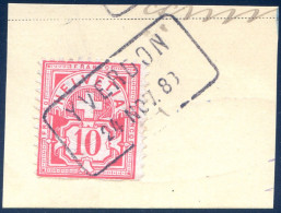 Suisse, Cachet YVERDON 24.1.1888 (1883) Sur Fragment - (F2808) - Other & Unclassified