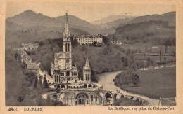 FRANCE - 65 - Lourdes - La Basilique, Vue Prise Du Château-Fort - Carte Postale Ancienne - Lourdes