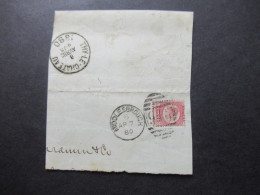 GB 1880 Briefstück Mit Michel Nr.36 Mit Plattennummer 5 (verzähnte Marke) Stempel Middlesbrough Und K1 Thy Le Chateau - Cartas & Documentos
