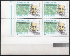 ROMANIA 1998 - 1 Block Of 4 - MNH - Einstein Nobel Physics - Mathematics - Nuclear - Atoms Physik - Mathematik - Atome - Albert Einstein